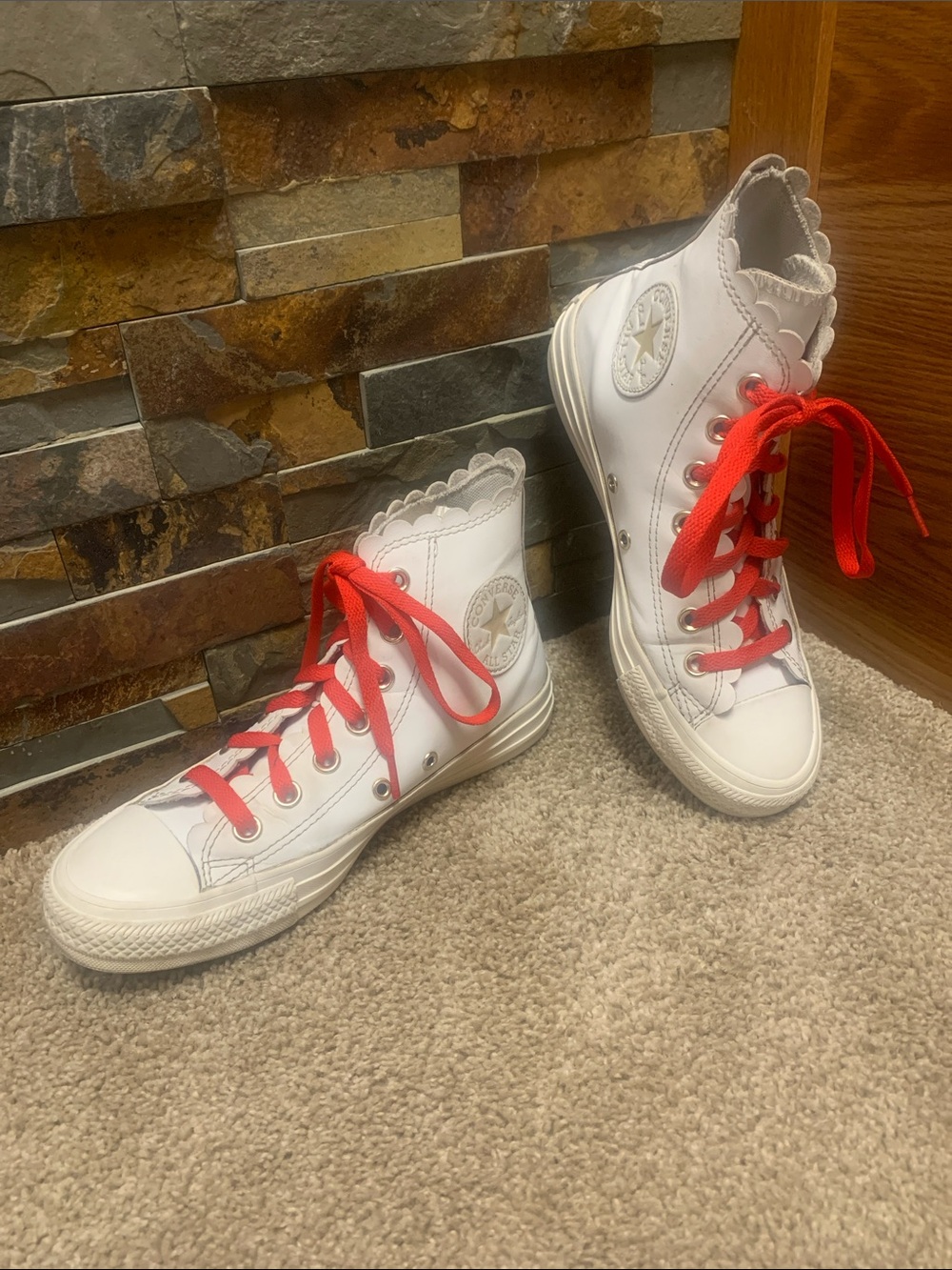 Converse High-Top Athletic Sneakers with Red Laces